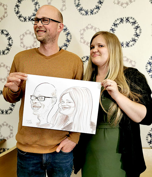 Karikatúra naživo - kreslenie na svadbách, eventoch